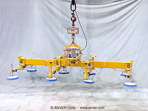 ANVER Eight Pad Electric Powered Vacuum Lifter for Lifting & Handling Steel Plates 12 ft x 6 ft (3.7 m x 1.8 m) up to 4000 lb (1814 kg)